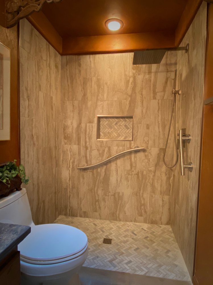 Curbless shower remodel — Bathroom Remodeling by Urban Element, Inc. in the East Valley of Arizona
