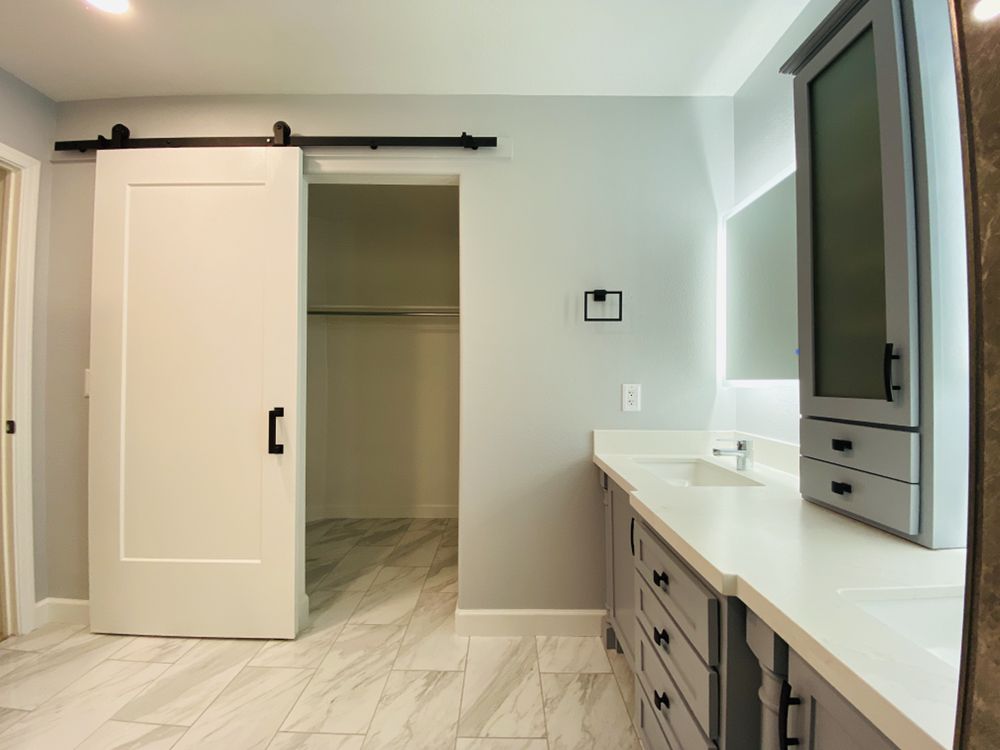 Master bathroom remodel with barn door — Bathroom Remodeling by Urban Element, Inc. in the East Valley of Arizona