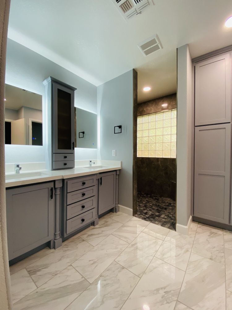 Master bathroom remodel with custom built cabinets — Bathroom Remodeling by Urban Element, Inc. in the East Valley of Arizona