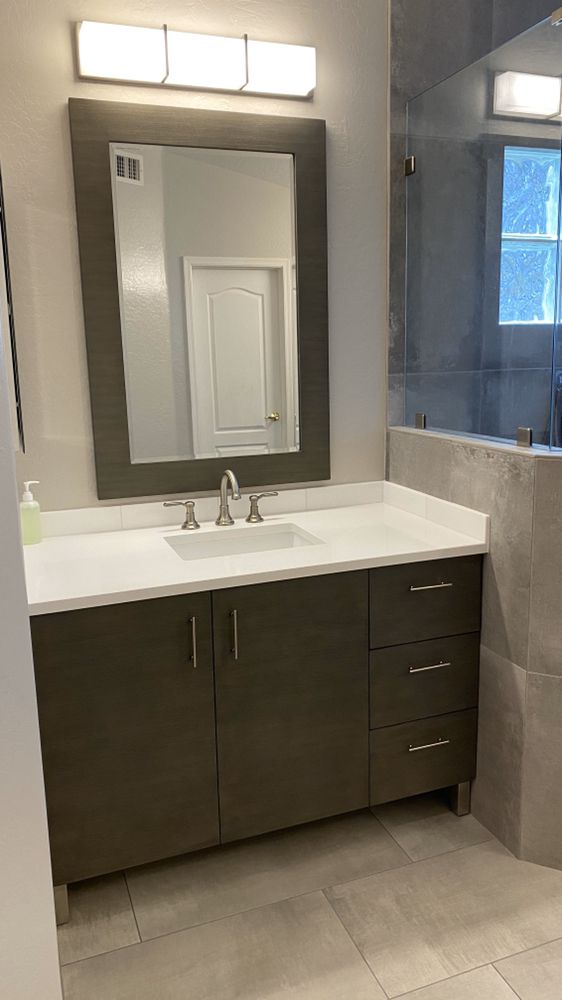 Master bathroom vanity with quartz top — Bathroom Remodeling by Urban Element, Inc. in the East Valley of Arizona