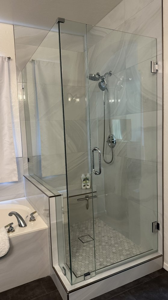 Shower remodel with frameless glass — Bathroom Remodeling by Urban Element, Inc. in the East Valley of Arizona