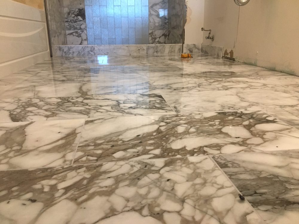 White grey and gold marble tile bathroom floor — Bathroom Remodeling by Urban Element, Inc. in the East Valley of Arizona
