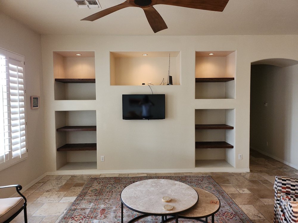 Custom built wood shelves — Custom Designs by Urban Element, Inc. in the East Valley of Arizona