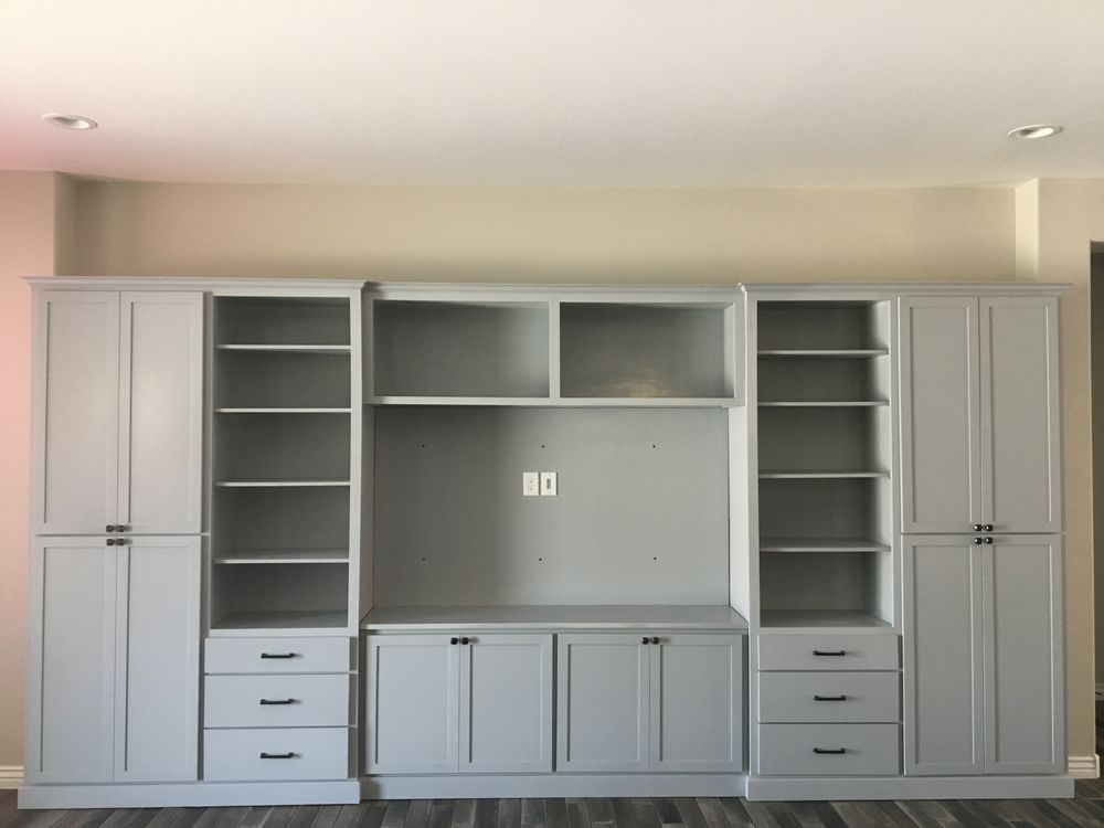 Grey shaker entertainment center — Custom Designs by Urban Element, Inc. in the East Valley of Arizona