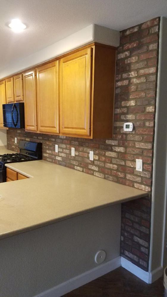 Thin brick backsplash — Custom Designs by Urban Element, Inc. in the East Valley of Arizona
