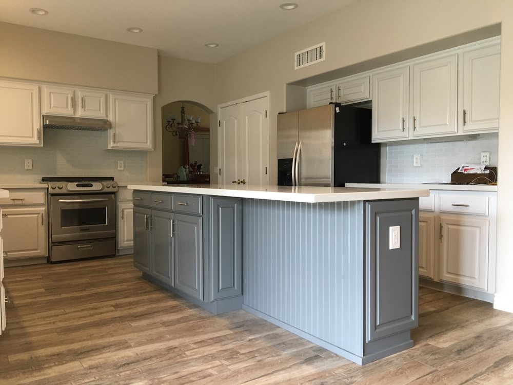 Custom kitchen island bar top with beadboard — Kitchen Remodeling by Urban Element, Inc. in the East Valley of Arizona